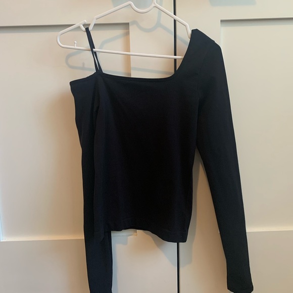 Helmet Lang black one-shoulder t-shirt - Picture 7 of 11